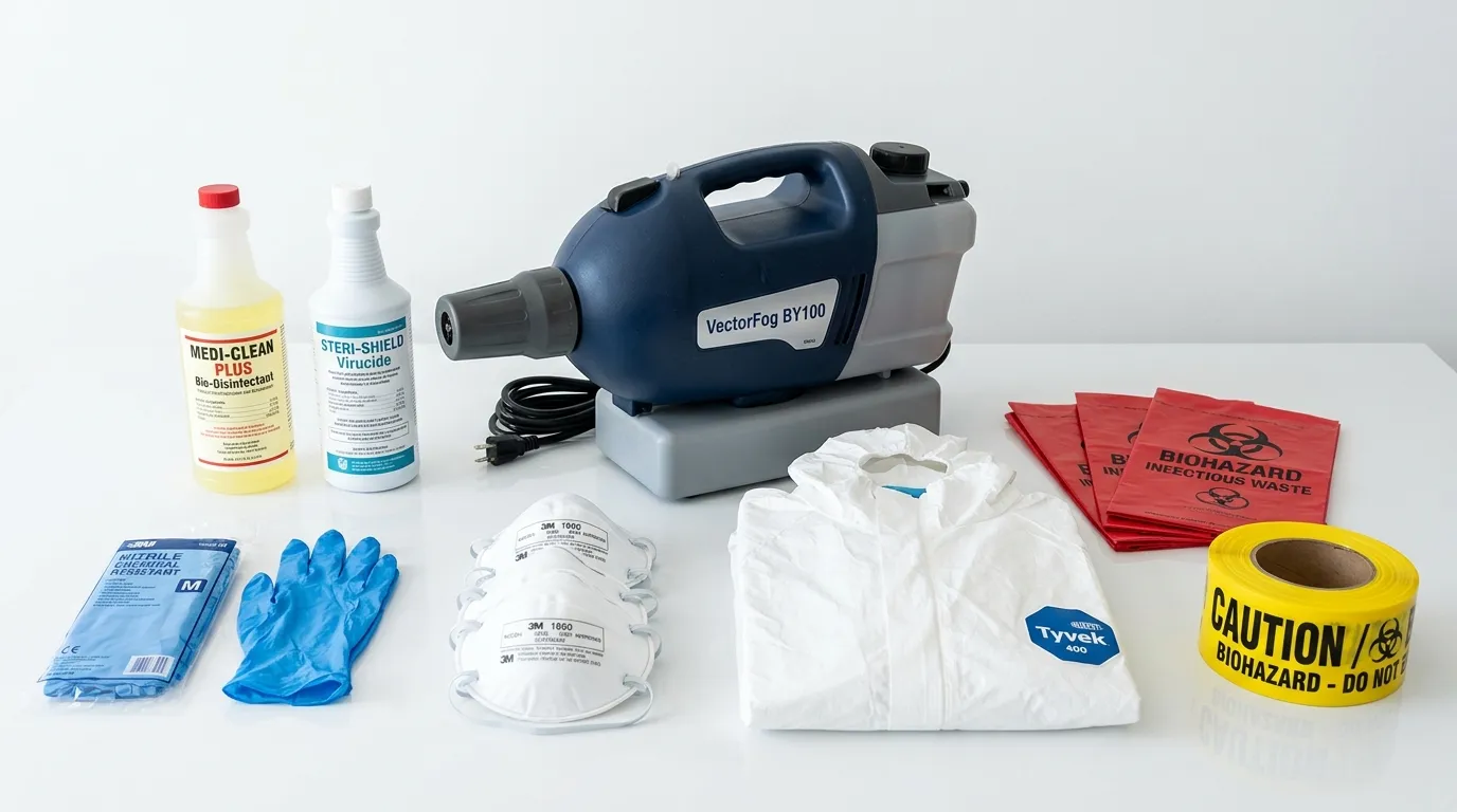 Professional biohazard remediation crew working in Waipahu